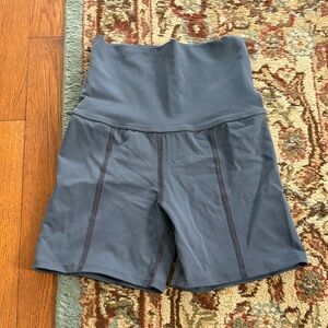 Live The Process High-Waist Bike Shorts — Slate Blue